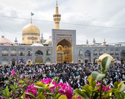 آذین‌بندی حرم مطهر رضوی با 200 هزار شاخه گل