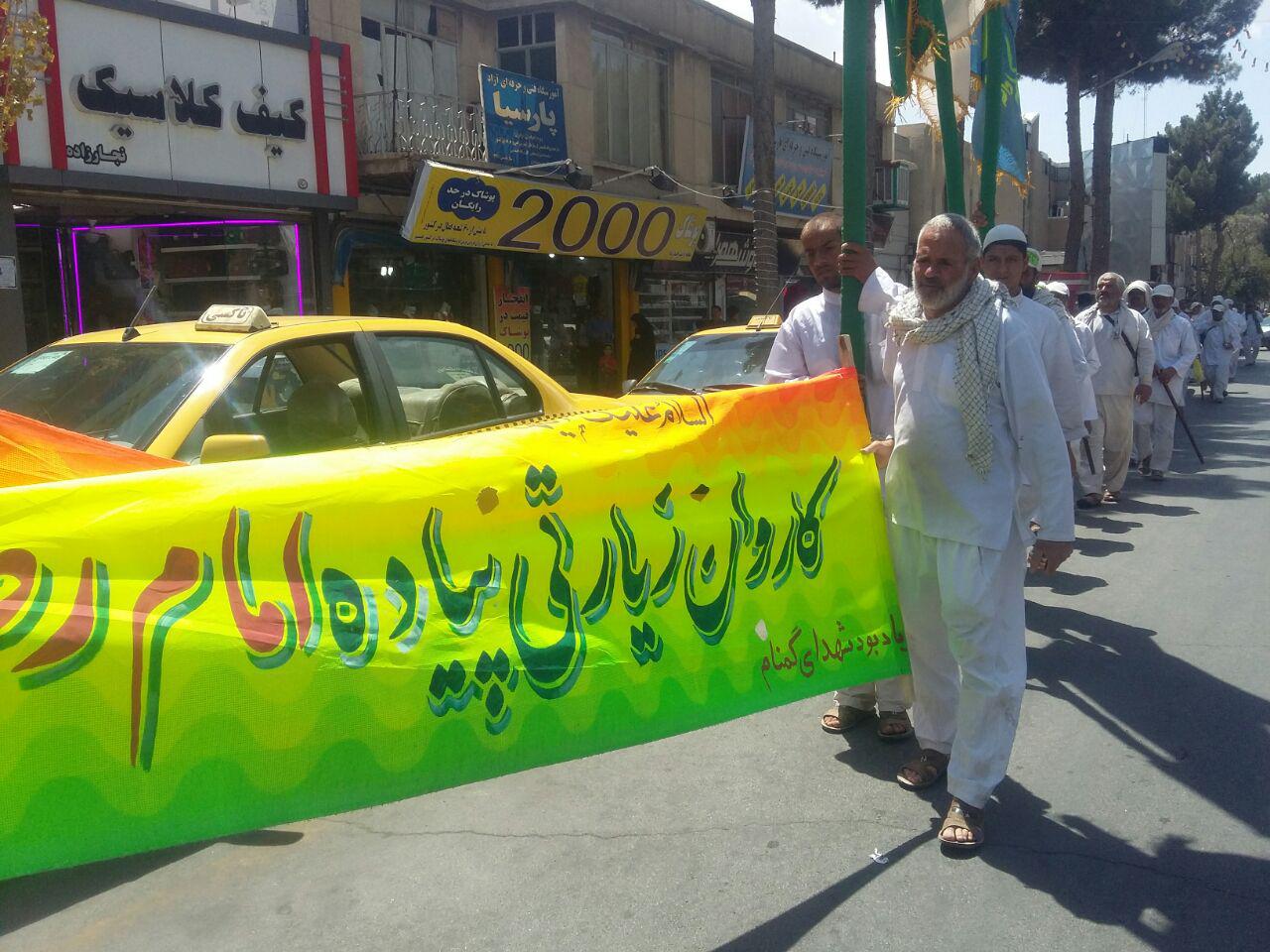 ورود کاروان پیاده ارادتمندان رضوی به تربت حیدریه