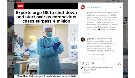 آمریکا صدرنشین جدول آمار کرونا