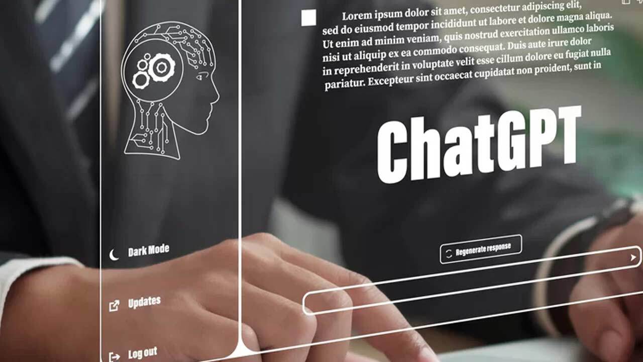 مردی در حال کارکرد با  ChatGPT