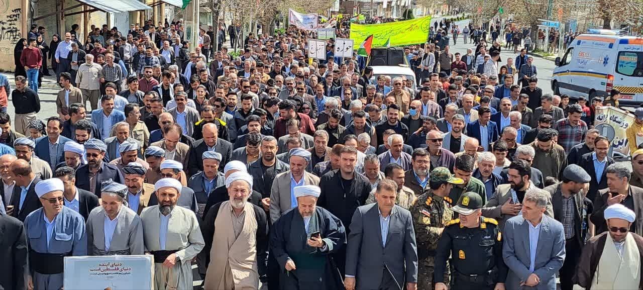 مراسم راهپیمایی روز جهانی قدس با حضور پرشکوه مردم در اشنویه