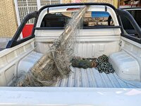 کشف و جمع‌آوری تله‌های غیرمجاز صید پرندگان در رودخانه شور رباط‌کریم