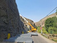 اجرای ۴۰ هزار مترمربع توری سنگ در محور کرج کندوان