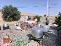 پخت و توزیع غذای گرم بین نیازمندان در دهدشت