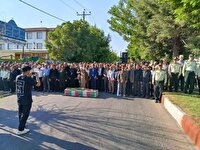 تشییع پیکر شهید سرهنگ دوم حسین قویدل در شاهین دژ