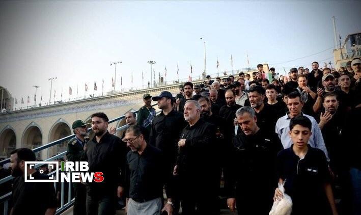 اشک و دلدادگی در آیین اقامه نماز بر پیکر امام مجاهد شهید
